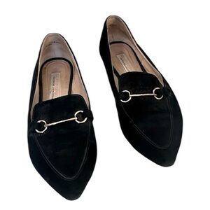 Kristin Cavallari Chinese Laundry Faux Black Suede Pointy Slip On Loafers Sz 7.5